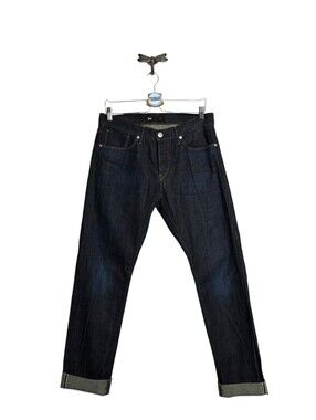 3x1 NYC Selvedge Denim Jeans Made in USA Dark Wash Cuffed Straight Leg Size 33
